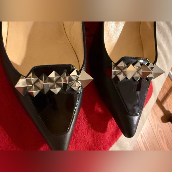 Christian Louboutin Miss Constella Black Leather & Patent w/ Silver Spikes, 38.5 - Picture 12 of 12